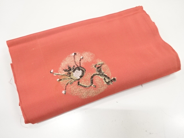 JAPANESE KIMONO / ARAIHARI FOR OMESHI KIMONO / SILK / WOVEN PLANTS